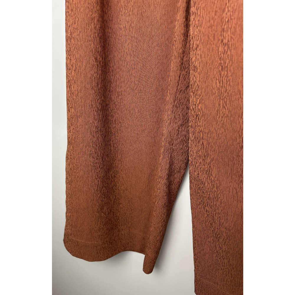 Athleta Echo Wide Leg Crop Pants Woman's Size 12 Orange Ribbed Stretchy Pockets - Picture 4 of 10